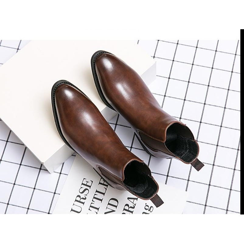 Men's casual leather chelsea boots