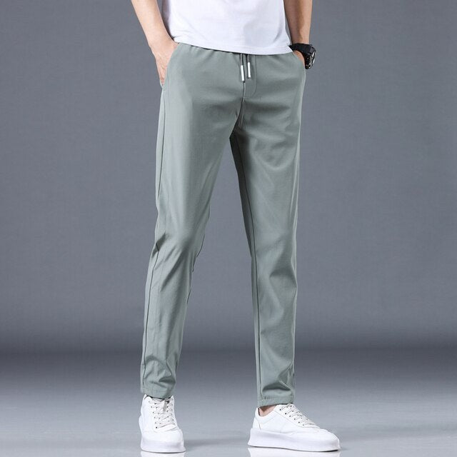 Men's casual slim-fit trousers