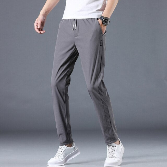 Men's casual slim-fit trousers
