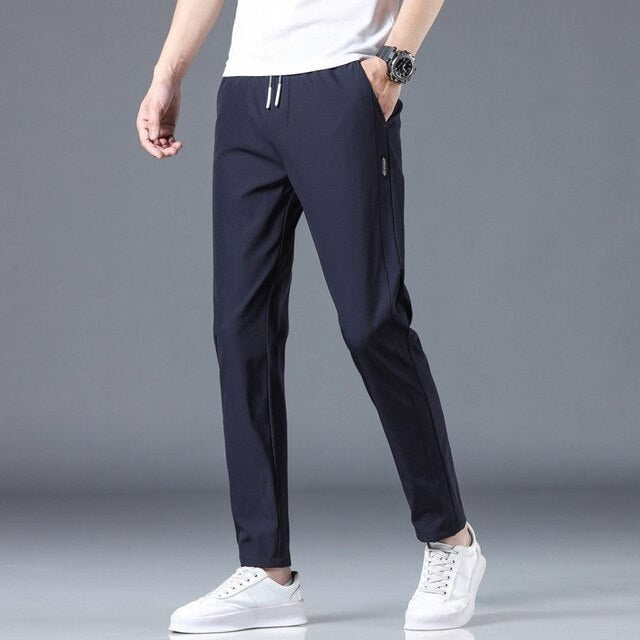 Men's casual slim-fit trousers