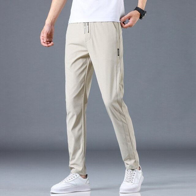 Men's casual slim-fit trousers