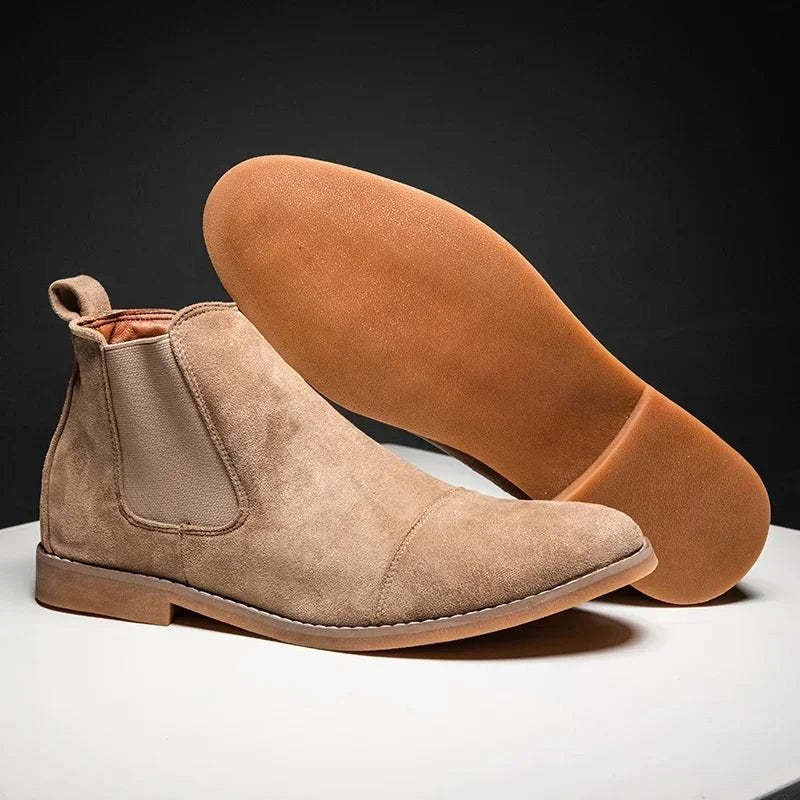 Men's chunky suede chelsea boots