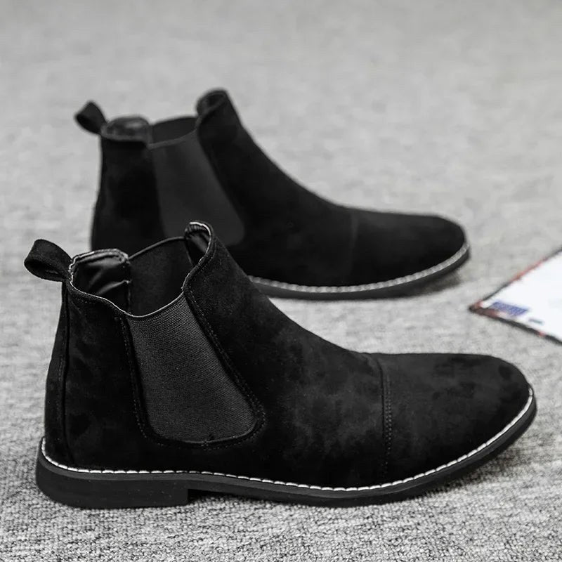 Men's chunky suede chelsea boots