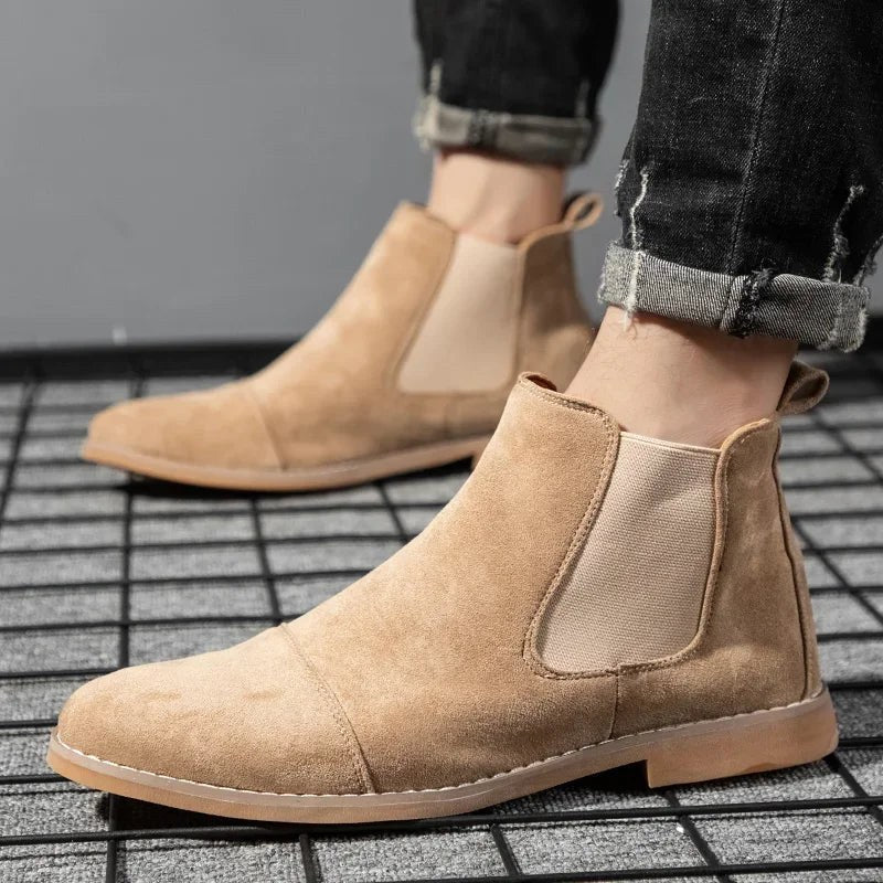 Men's chunky suede chelsea boots