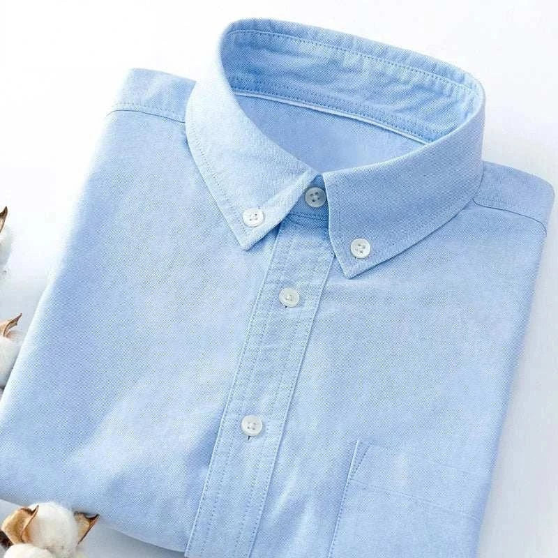 Men's Cotton-Blend Slim-Fit Business Shirt