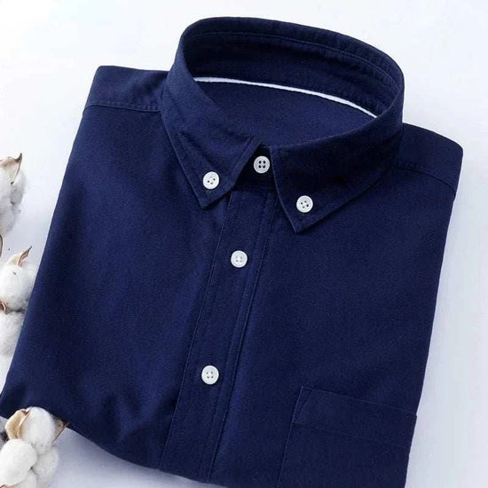 Men's Cotton-Blend Slim-Fit Business Shirt