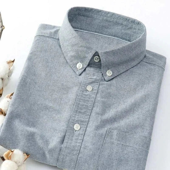 Men's Cotton-Blend Slim-Fit Business Shirt