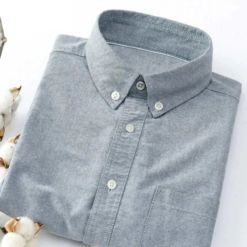 Men's Cotton-Blend Slim-Fit Business Shirt