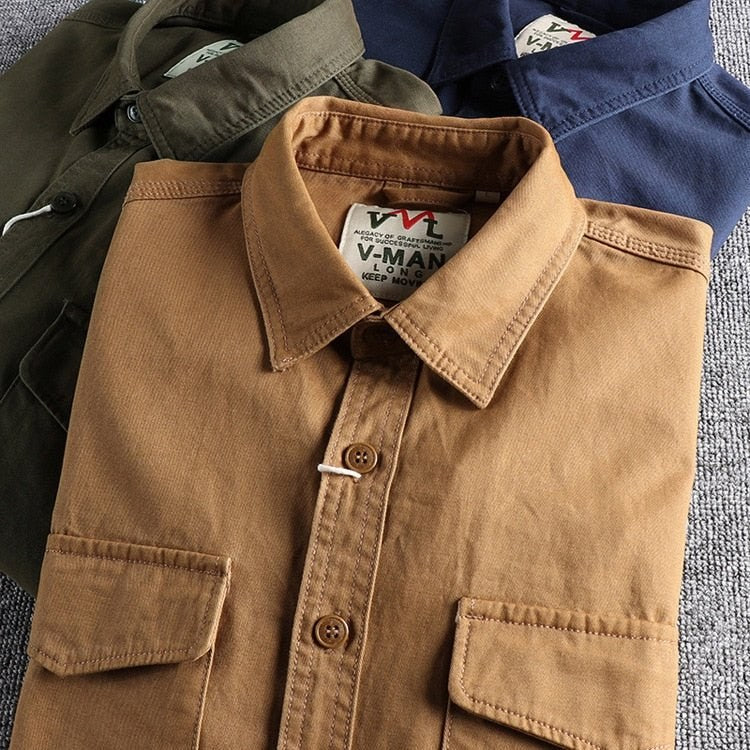 Men's cotton cargo shirt