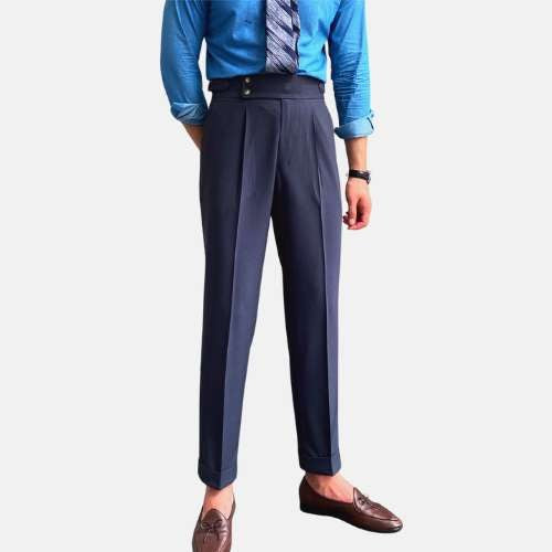 Men's cotton high-waist trousers