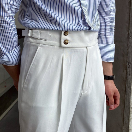Men's cotton high-waist trousers