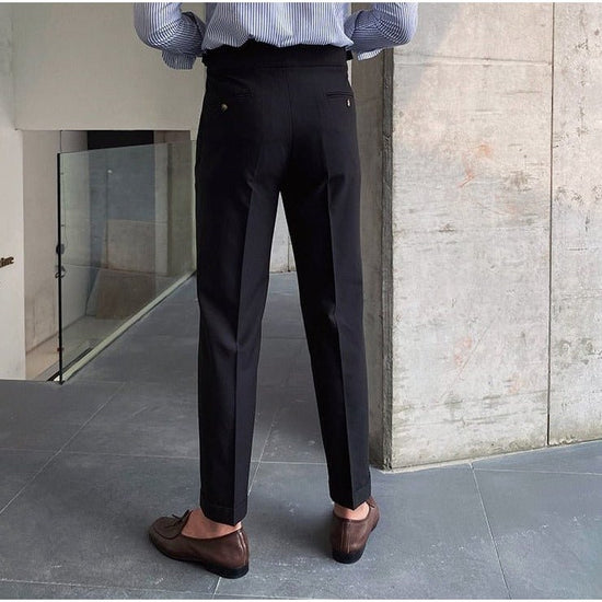 Men's cotton high-waist trousers