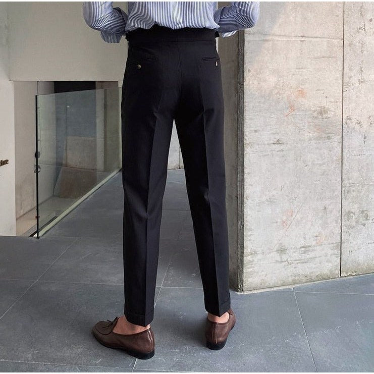 Men's cotton high-waist trousers