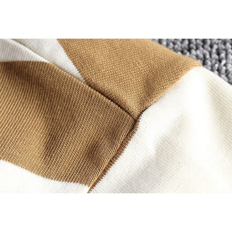 Men's cotton-linen striped t-shirt