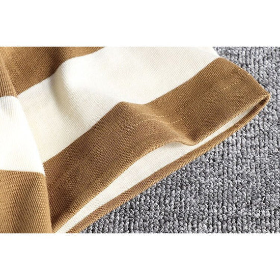 Men's cotton-linen striped t-shirt