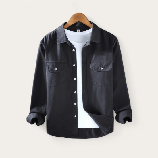 Men's cotton long-sleeve overshirt