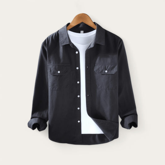 Men's cotton long-sleeve overshirt