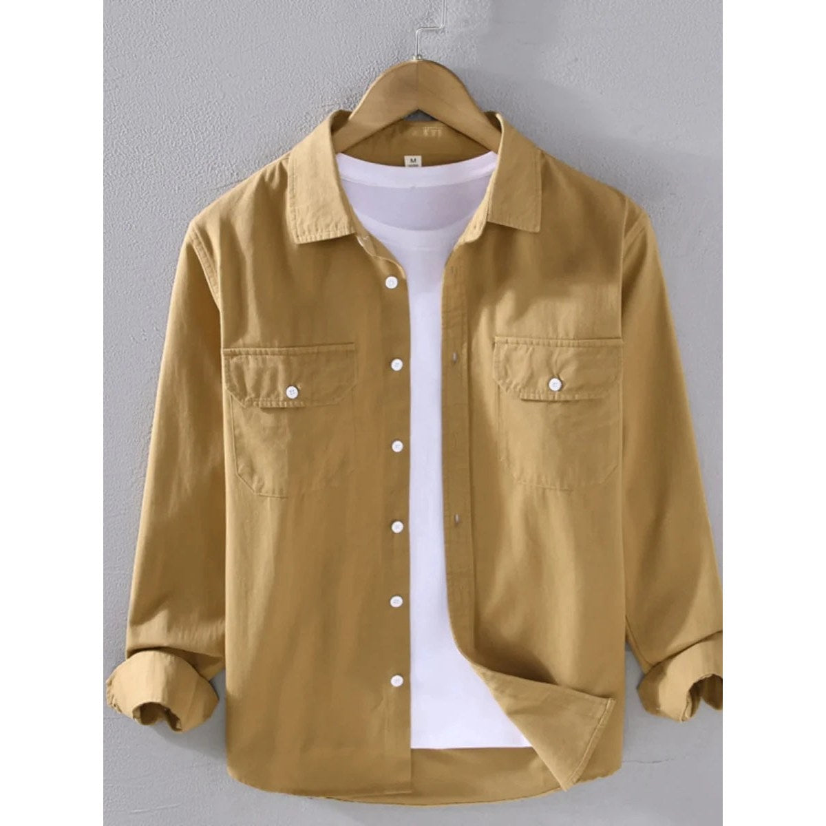 Men's cotton long-sleeve overshirt