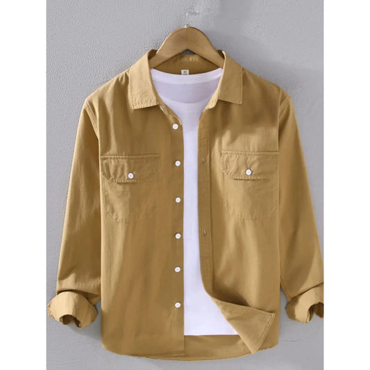 Men's cotton long-sleeve overshirt