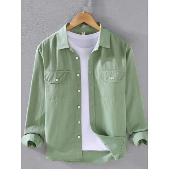 Men's cotton long-sleeve overshirt