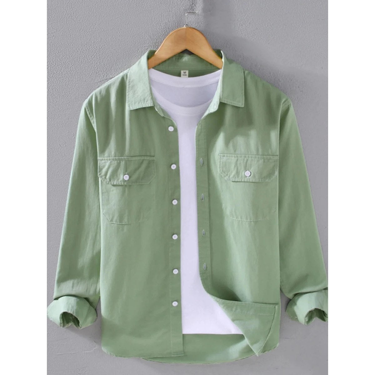 Men's cotton long-sleeve overshirt