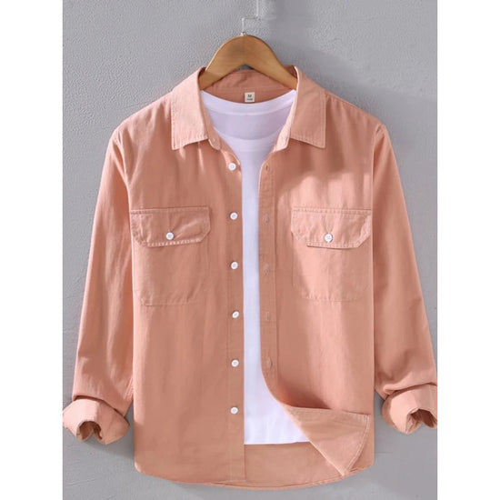 Men's cotton long-sleeve overshirt
