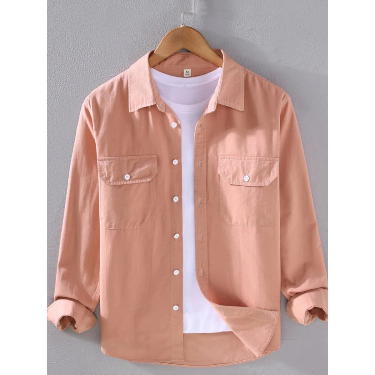 Men's cotton long-sleeve overshirt