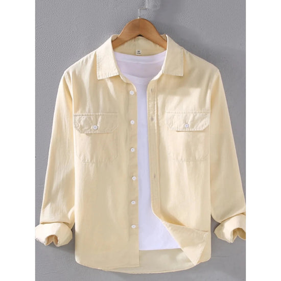 Men's cotton long-sleeve overshirt