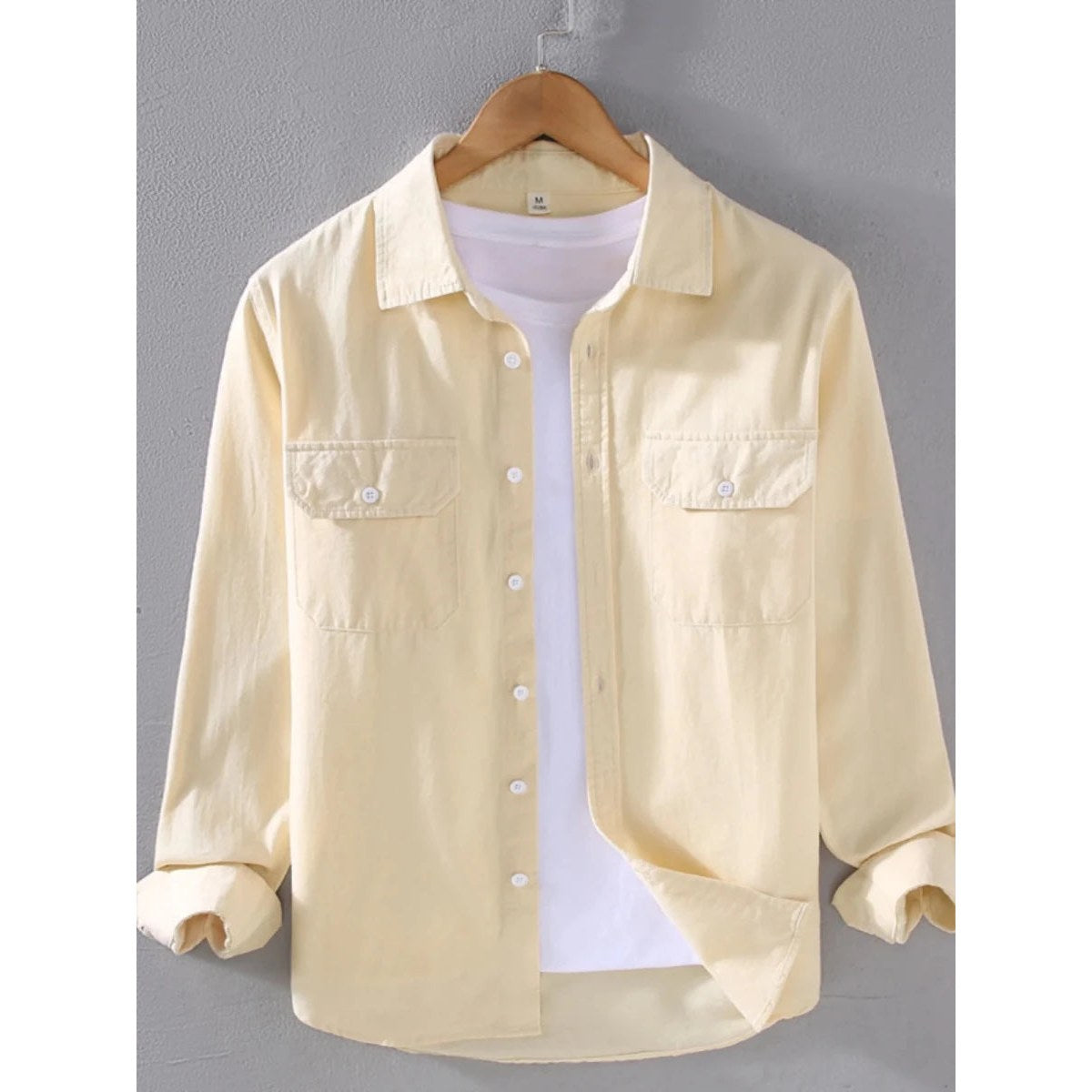 Men's cotton long-sleeve overshirt
