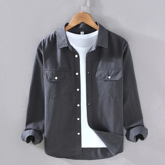 Men's cotton long-sleeve overshirt
