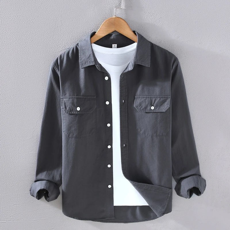 Men's cotton long-sleeve overshirt
