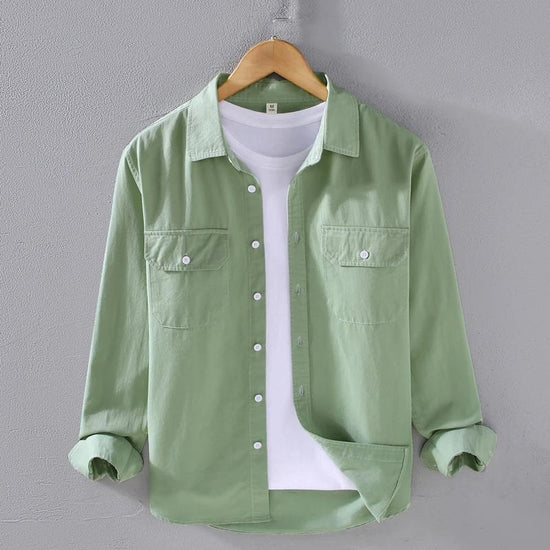 Men's cotton long-sleeve overshirt