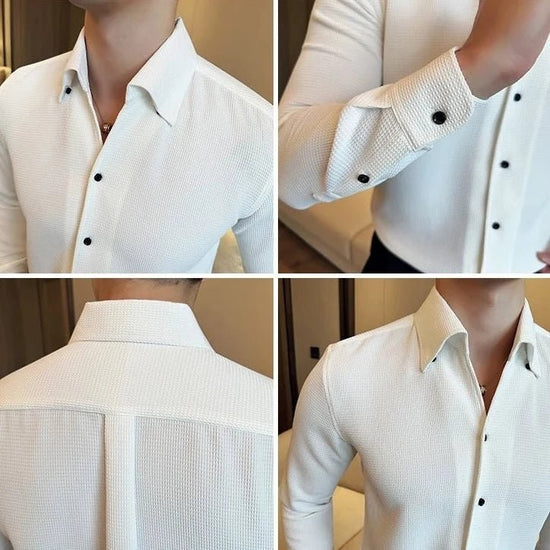 Men's Cotton Long-Sleeve Smart-Casual Shirt