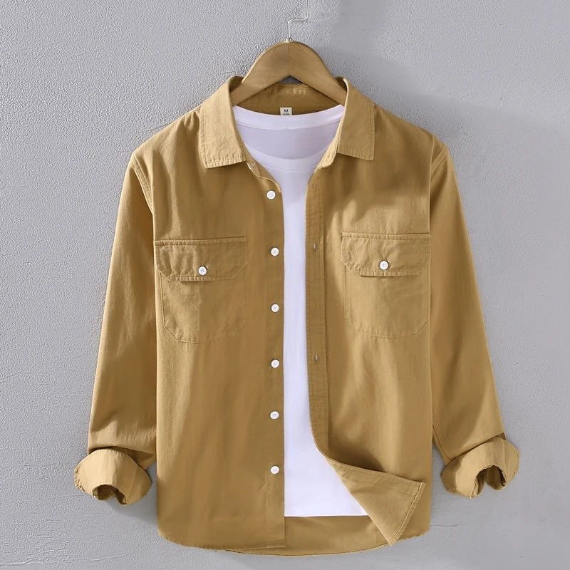 Men's cotton long-sleeve overshirt