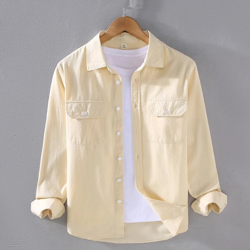 Men's cotton long-sleeve overshirt