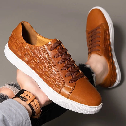 Men's cowhide leather casual shoes
