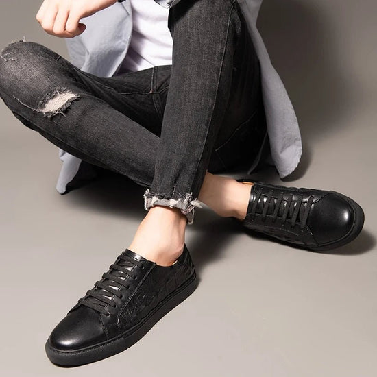 Men's cowhide leather casual shoes