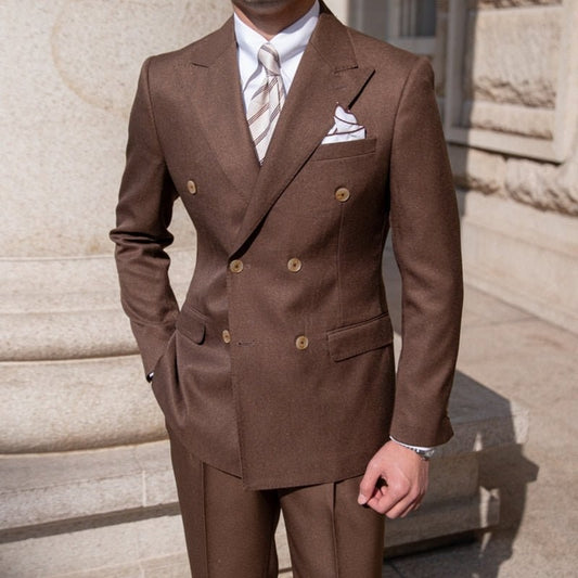 Men's double-breasted business suit