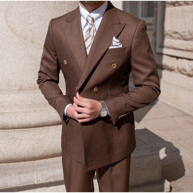 Men's double-breasted business suit