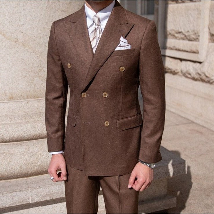 Men's double-breasted business suit