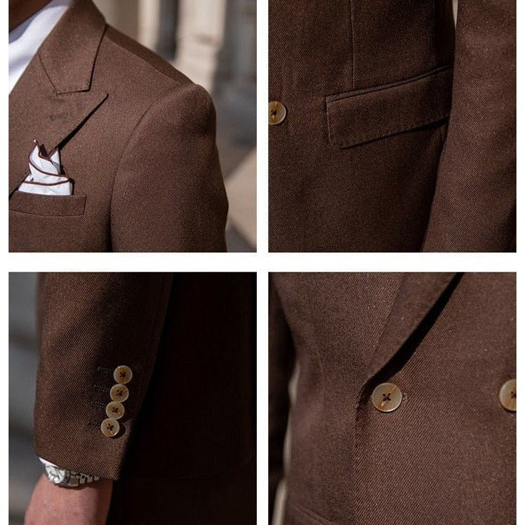 Men's double-breasted business suit