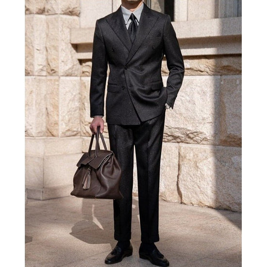 Men's double-breasted business suit