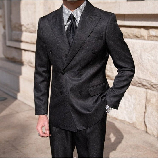 Men's double-breasted business suit