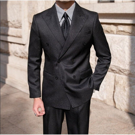 Men's double-breasted business suit