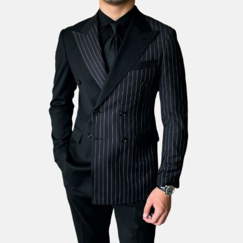 Men's Double-Breasted Two-Piece Event Suit