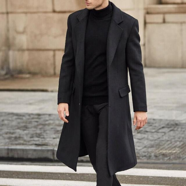Men's extra-long overcoat