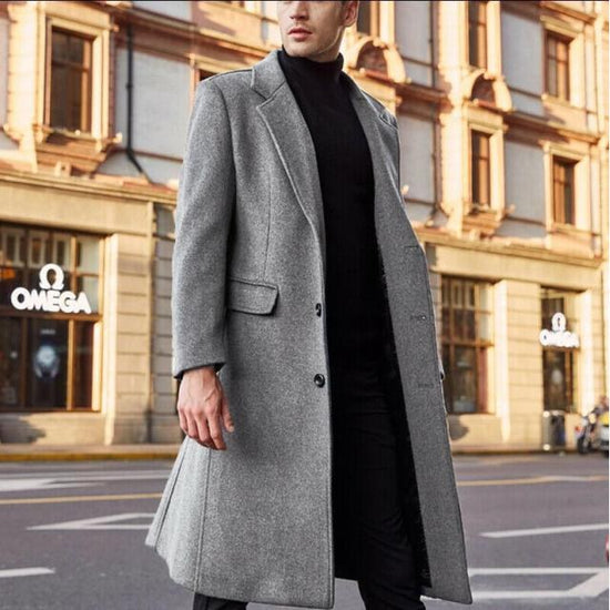 Men's extra-long overcoat