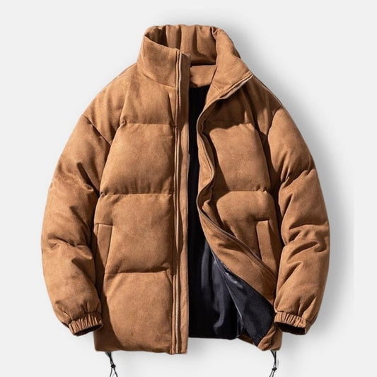 Men's faux-suede puffer jacket