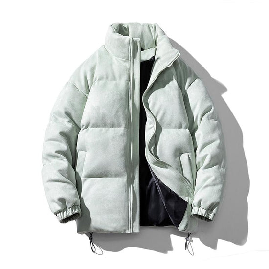 Men's faux-suede puffer jacket