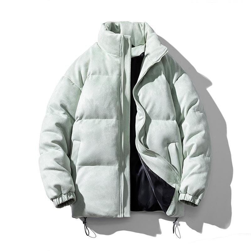 Men's faux-suede puffer jacket